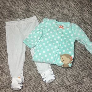 Child of Mine Mint Polka Dot Footie Set